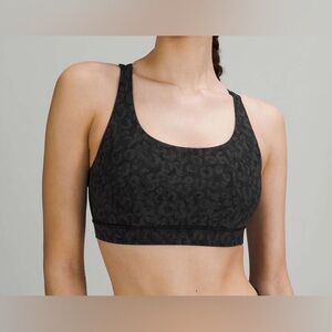 Lululemon Size 10 Black Leopard Sports Bra